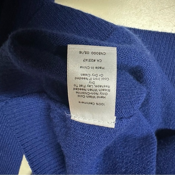 Talbots Pure Cashmere Womens Navy Blue 3/4 Sleeve Sweater Sz. SP - Picture 8 of 9